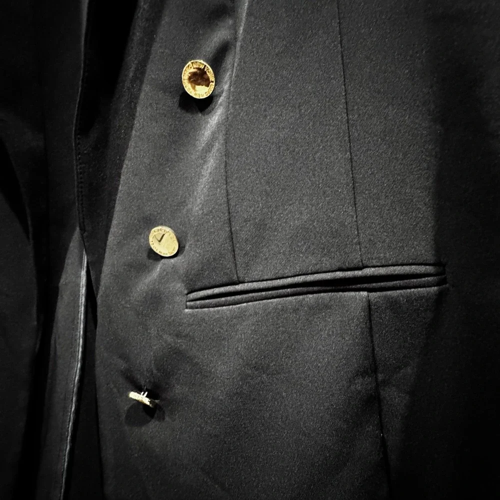MARC NEW‎ YORK ANDREW MARC Double Breasted Blazer Black Gold Buttons Sz 1X